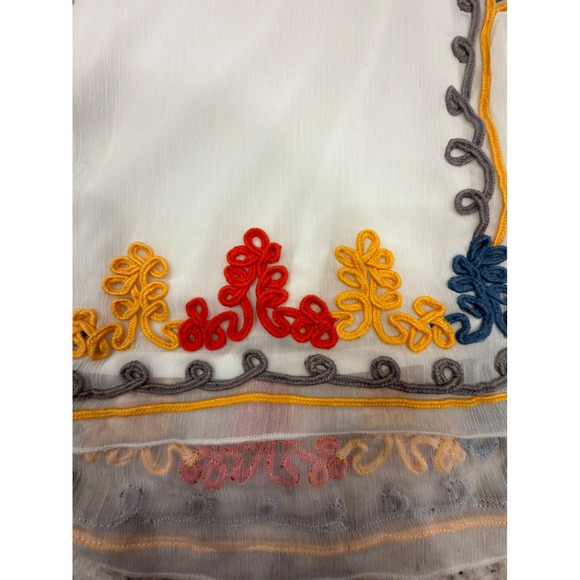 Tularosa Size Small White Sheer Embroidered Boho Sleeveless Dress - Picture 5 of 5